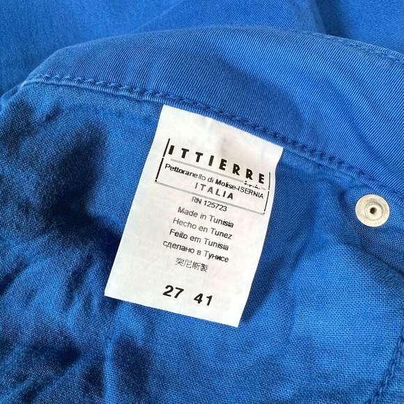 NOS: Deadstock Fiorucci Women's Vibrant Blue Ultra Low Rise Pants Size 27 - Picture 8 of 9